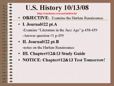 U.S. History 101308 http:students.resa.netmilewski