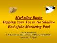 Marketing Basics Dipping Your Toe in the Shallow End of the Marketing Pool PowerPoint PPT Presentation