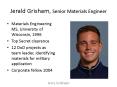 Jerald Grisham, Senior Materials Engineer PowerPoint PPT Presentation