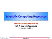 Scientific Computing Resources
