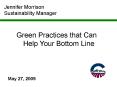 Jennifer Morrison Sustainability Manager PowerPoint PPT Presentation