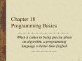 Chapter 18 Programming Basics PowerPoint PPT Presentation