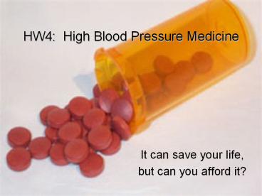 HW4: High Blood Pressure Medicine