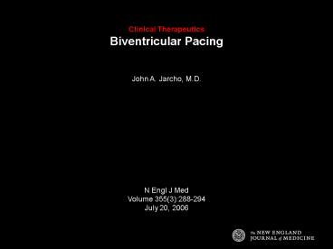 Clinical Therapeutics Biventricular Pacing