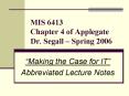 MIS 6413 Chapter 4 of Applegate Dr. Segall Spring 2006 PowerPoint PPT Presentation