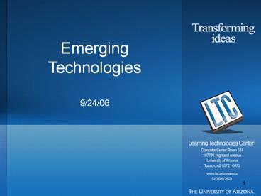 Emerging Technologies 92406