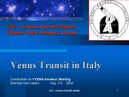 Venus Transit in Italy