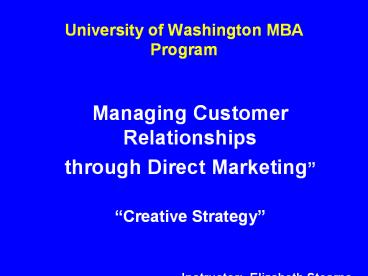 University of Washington MBA Program