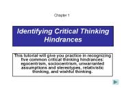 Identifying Critical Thinking Hindrances