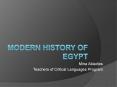 Modern History of Egypt PowerPoint PPT Presentation