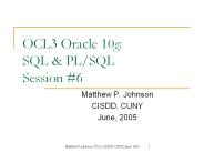 OCL3 Oracle 10g: SQL