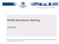 MUSE Brainstorm Meeting PowerPoint PPT Presentation