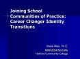Joining School Communities of Practice: Career Changer Identity Transitions PowerPoint PPT Presentation