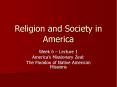 Religion and Society in America PowerPoint PPT Presentation