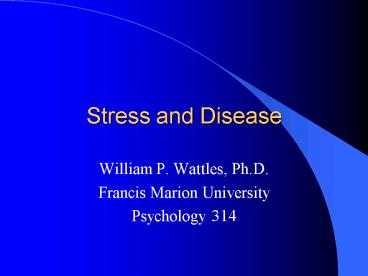 Stress and Disease