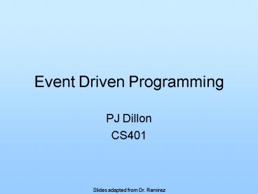 Event Driven Programming presentation | free to view