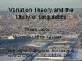 Variation Theory and the Utility of Linguistics PowerPoint PPT Presentation