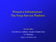 Proactive Infrastructure: The Ninja Service Platform