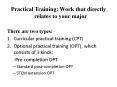 Practical Training: Work that directly relates to your major PowerPoint PPT Presentation