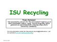 ISU Recycling PowerPoint PPT Presentation