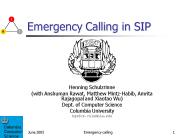 Emergency Calling in SIP