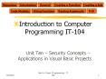 Introduction to Computer Programming IT-104 PowerPoint PPT Presentation