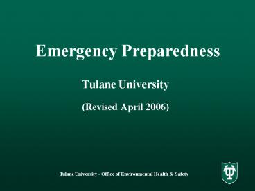 Emergency Preparedness