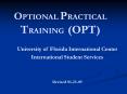 OPTIONAL PRACTICAL TRAINING OPT PowerPoint PPT Presentation