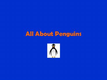 PPT – All About Penguins PowerPoint presentation | free to view - id