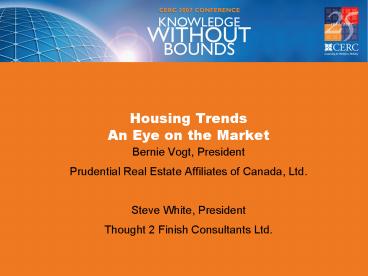 Housing Trends An Eye on the Market