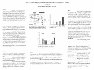Anoxia tolerance and expression of heat shock proteins in myocardium of animals