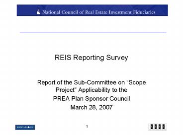 REIS Reporting Survey
