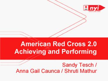 American Red Cross 2.0 Achieving and Performing
