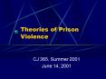 Theories of Prison Violence PowerPoint PPT Presentation