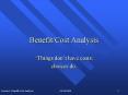 BenefitCost Analysis PowerPoint PPT Presentation
