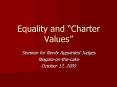 Equality and Charter Values PowerPoint PPT Presentation