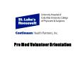 Pre Med Volunteer Orientation PowerPoint PPT Presentation