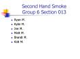 Second Hand Smoke Group 6 Section 013 PowerPoint PPT Presentation
