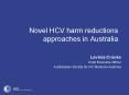 Novel HCV harm reductions approaches in Australia PowerPoint PPT Presentation