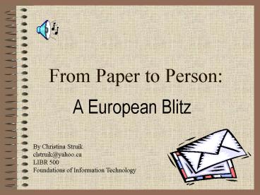 From Paper to Person: