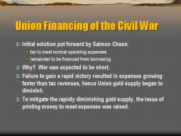 Union Financing of the Civil War