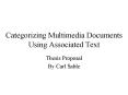 Categorizing Multimedia Documents Using Associated Text PowerPoint PPT Presentation