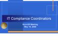 IT Compliance Coordinators PowerPoint PPT Presentation