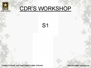 CDRS WORKSHOP