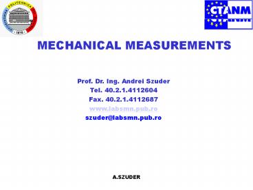 MECHANICAL MEASUREMENTS