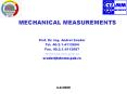 MECHANICAL MEASUREMENTS PowerPoint PPT Presentation