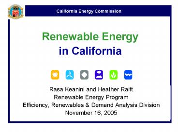 Renewable Energy in California