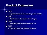Product Expansion