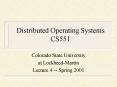 Distributed Operating Systems CS551 PowerPoint PPT Presentation