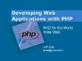 Developing Web Applications with PHP PowerPoint PPT Presentation